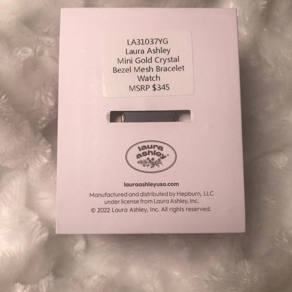 NWT Laura Ashley Mini Gold & Crystal Mesh Bracelet Watch - Picture 5 of 5